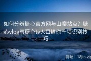 如何分辨糖心官方网与山寨站点？糖心vlog与糖心tv入口给你十项识别技巧