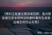 《黑料正能量往期深度回顾：盘点那些曾引发全民热议的黑料事件及其背后催生的行业反思》