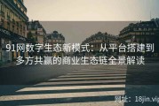 91网数字生态新模式：从平台搭建到多方共赢的商业生态链全景解读