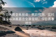今日大赛全息报道：赛前预测、实时战况与决赛悬念全景呈现，今日赛事项目