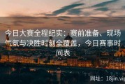 今日大赛全程纪实：赛前准备、现场气氛与决胜时刻全覆盖，今日赛事时间表