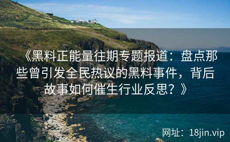 《黑料正能量往期专题报道：盘点那些曾引发全民热议的黑料事件，背后故事如何催生行业反思？》
