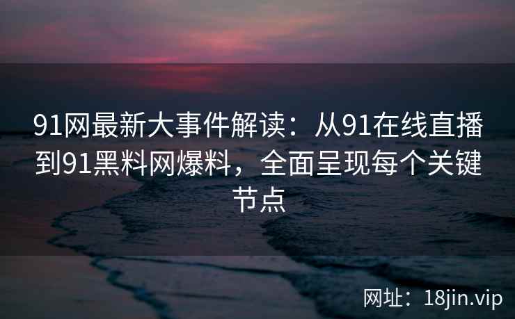 91网最新大事件解读：从91在线直播到91黑料网爆料，全面呈现每个关键节点